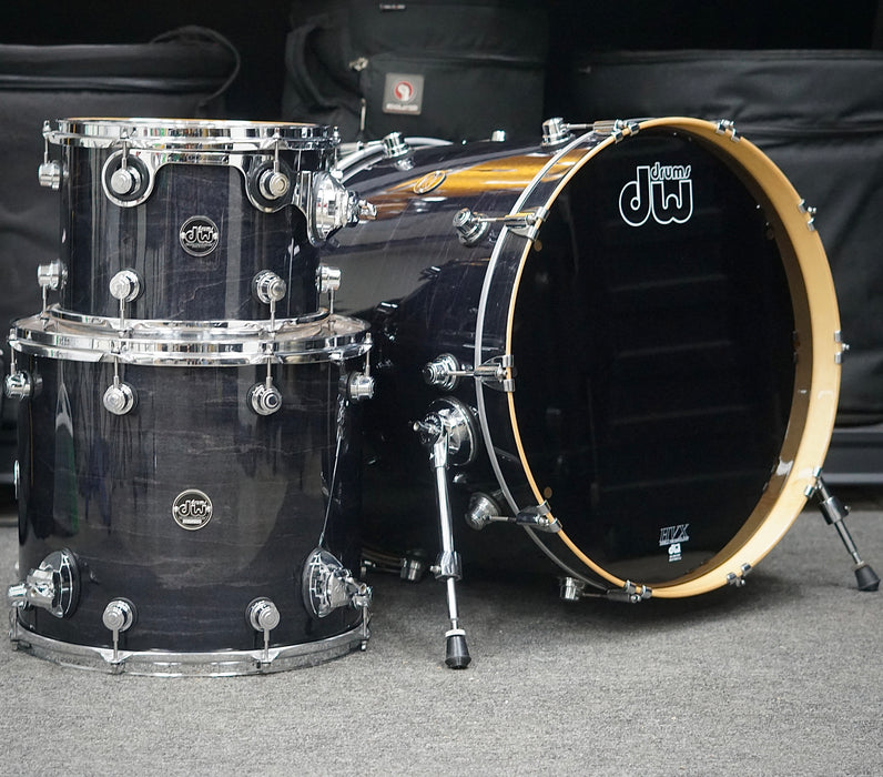 DW Performance 3 Piece Drum Set - Ebony Stain Lacquer - 12/16/22