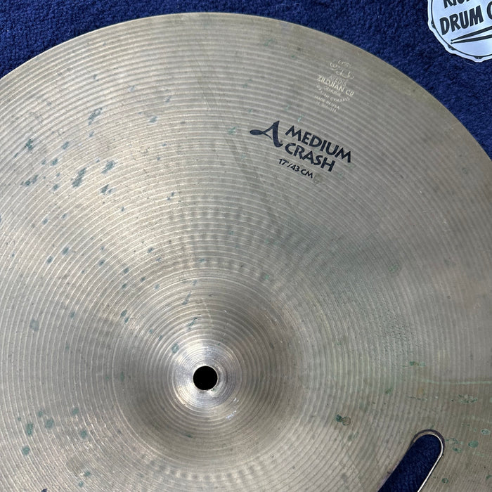 Zildjian 17" Avedis Medium Crash Cymbal - Repaired - Free Shipping