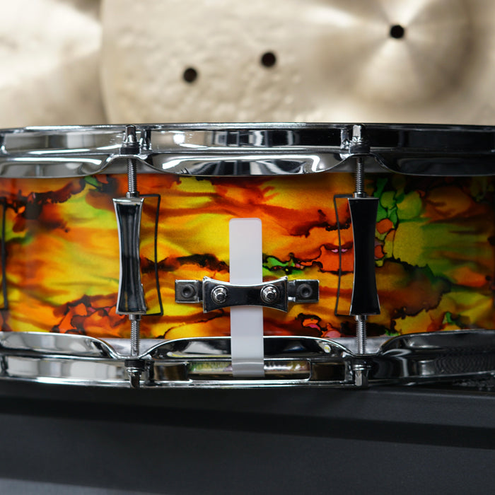 Pork Pie Maple Custom Alcohol Ink Snare Drum - 14" x 5”