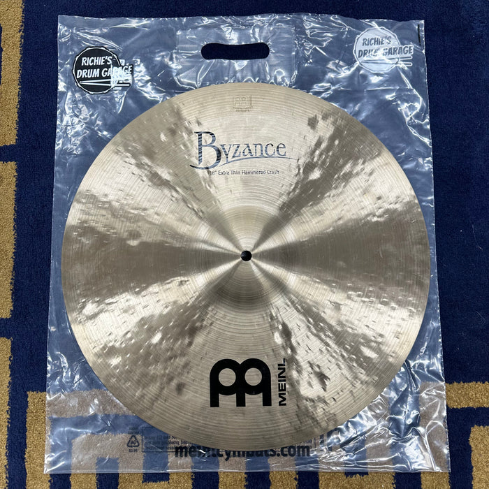 Meinl 18" Byzance Extra Thin Hammered Crash Cymbal - Free Shipping