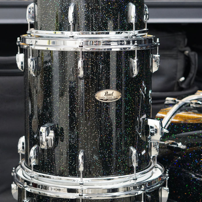 Pearl Session Studio Select Birch/Mahogany 4 Piece Drum Set - Black Halo Glitter - 12/14/16/22