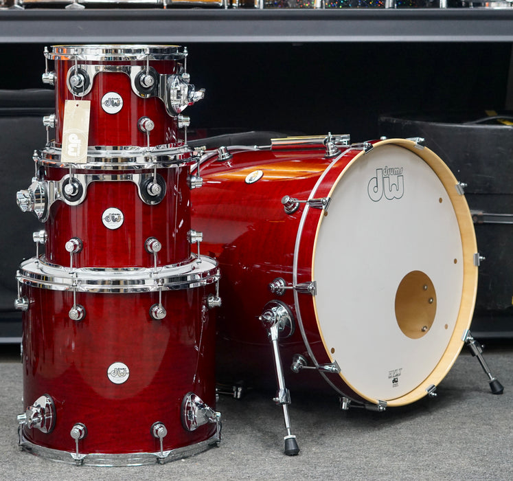 DW Design Series 4 Piece Drum Set - Cherry Stain - 10/12/16/22