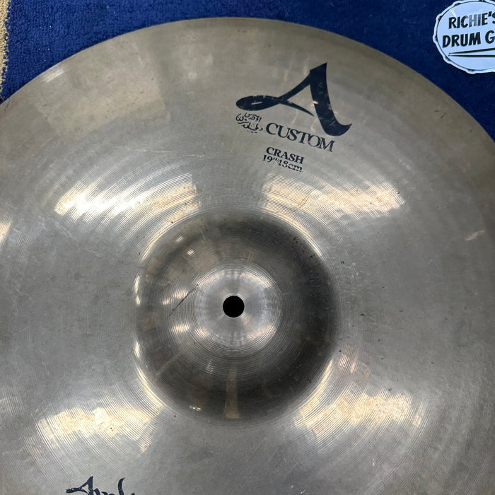 Zildjian 19" A Custom Crash Cymbal - Repaired - Free Shipping
