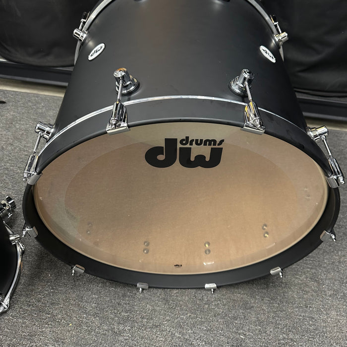 DW Design Series 4 Piece Drum Set - Satin Black - 10/12/16/22