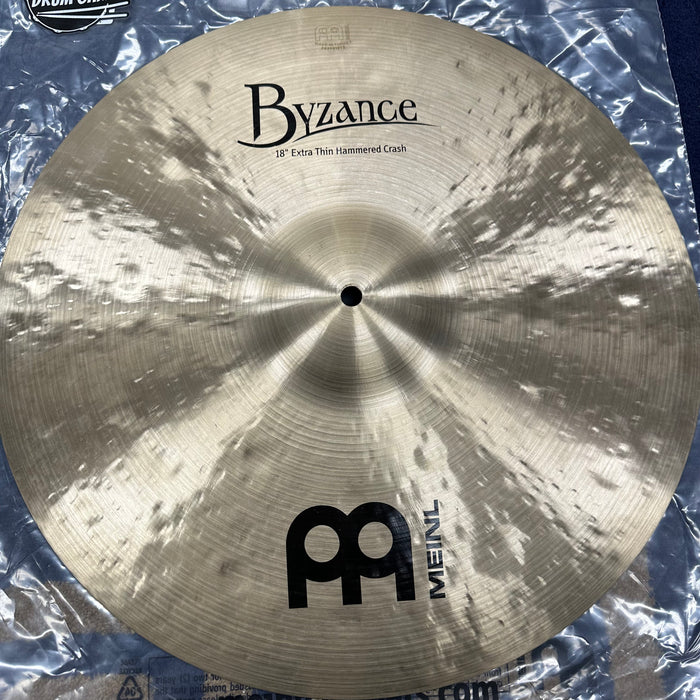 Meinl 18" Byzance Extra Thin Hammered Crash Cymbal - Free Shipping
