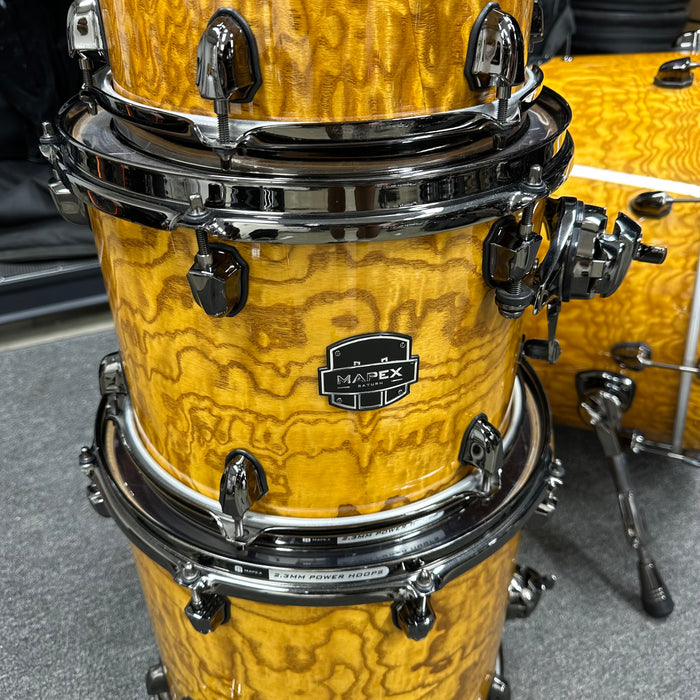 Mapex Saturn IV MH Exotic Series 4 Piece Drum Set - Natural Ash Burl - 10/12/14/20