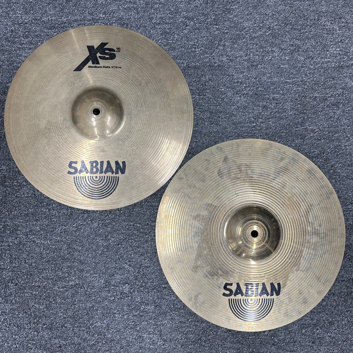 Sabian 14" XS20 Medium Hi Hat Cymbals - Free Shipping