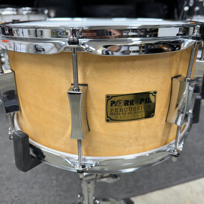 Pork Pie 'Natural Satin' Custom Maple Copper Snare Drum - 13" x 7"