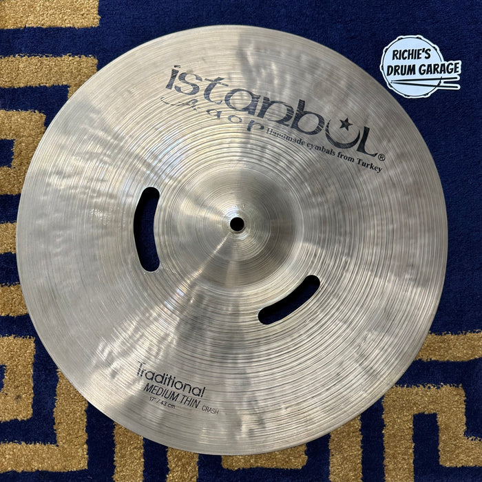 Istanbul Agop 17" Traditional Medium Thin Crash Cymbal - Repaired - Free Shipping