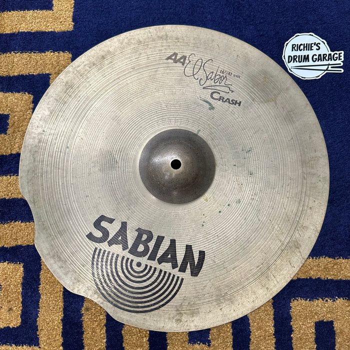 Sabian 16" AA El Sabor Series Crash Cymbal - Repaired - Free Shipping