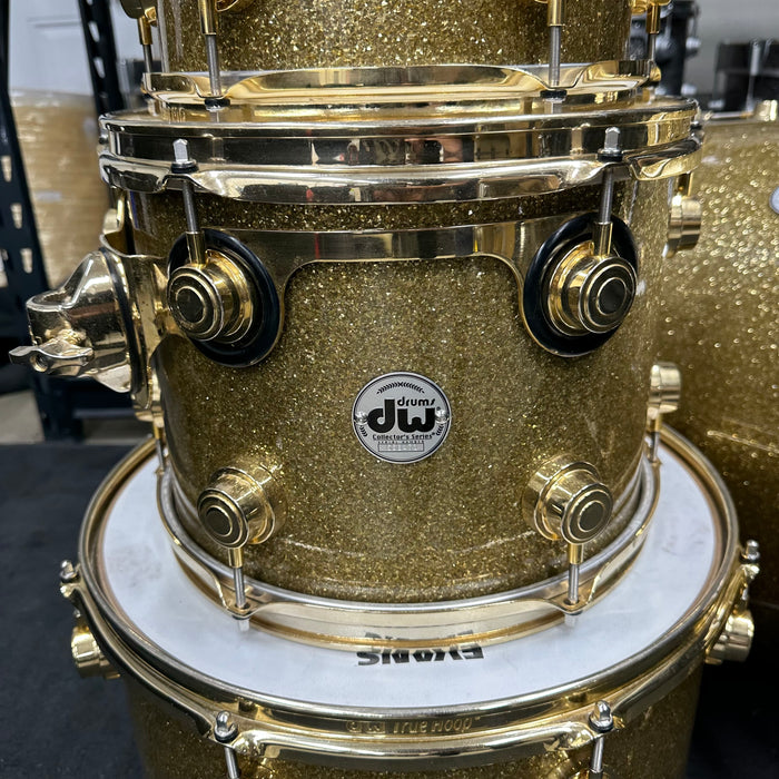 DW Collector's Series Maple Mahogany 4 Piece Drum Set - Gold Glass - 10/12/16/22