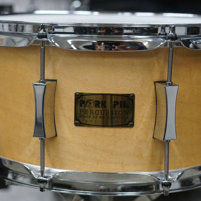 Pork Pie 'Natural Satin' Custom Maple Copper Snare Drum - 13" x 7"