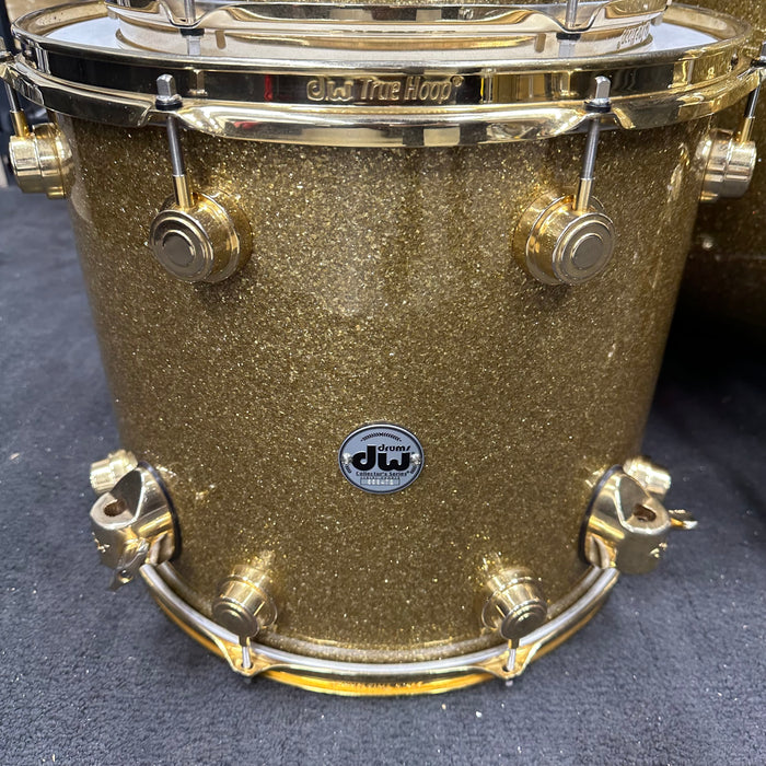 DW Collector's Series Maple Mahogany 4 Piece Drum Set - Gold Glass - 10/12/16/22