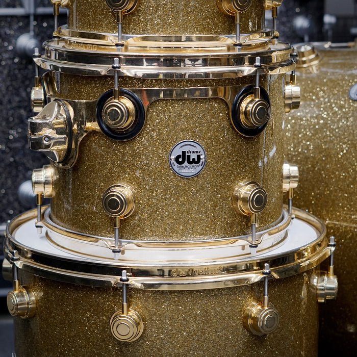 DW Collector's Series Maple Mahogany 4 Piece Drum Set - Gold Glass - 10/12/16/22