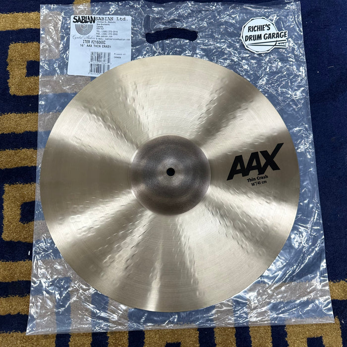 Sabian 16" AAX Thin Crash Cymbal - Free Shipping