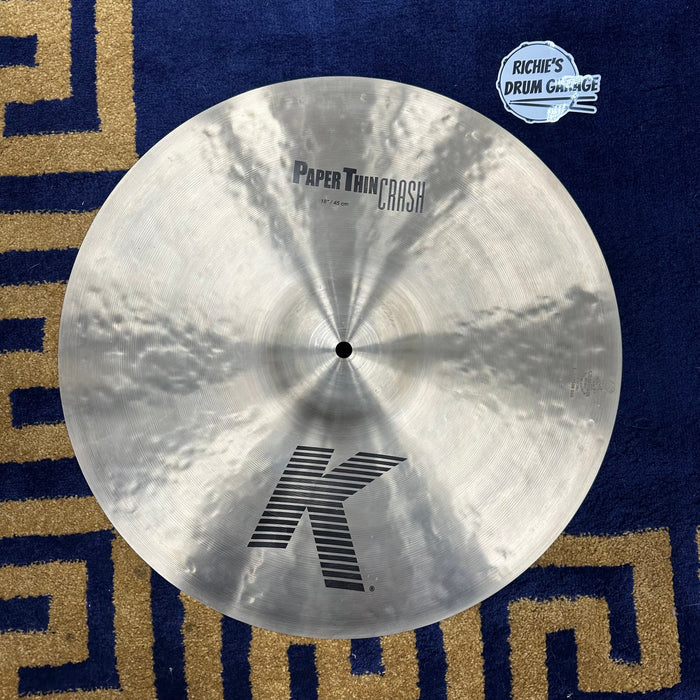 Zildjian 18" K Series Paper Thin Crash Cymbal - Free Shipping