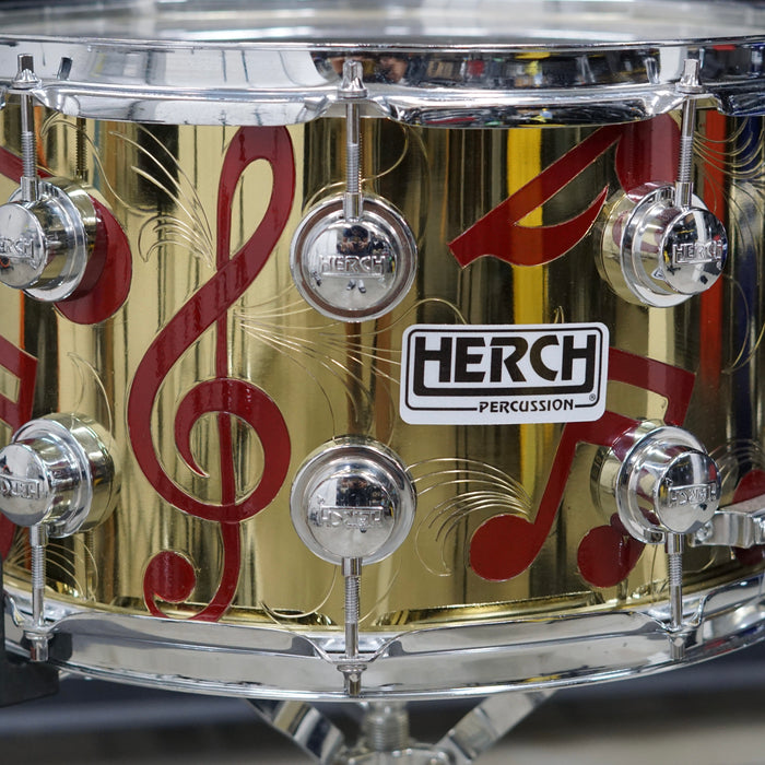 Herch Percussion Custom Brass Snare Drum - 14" x 8"