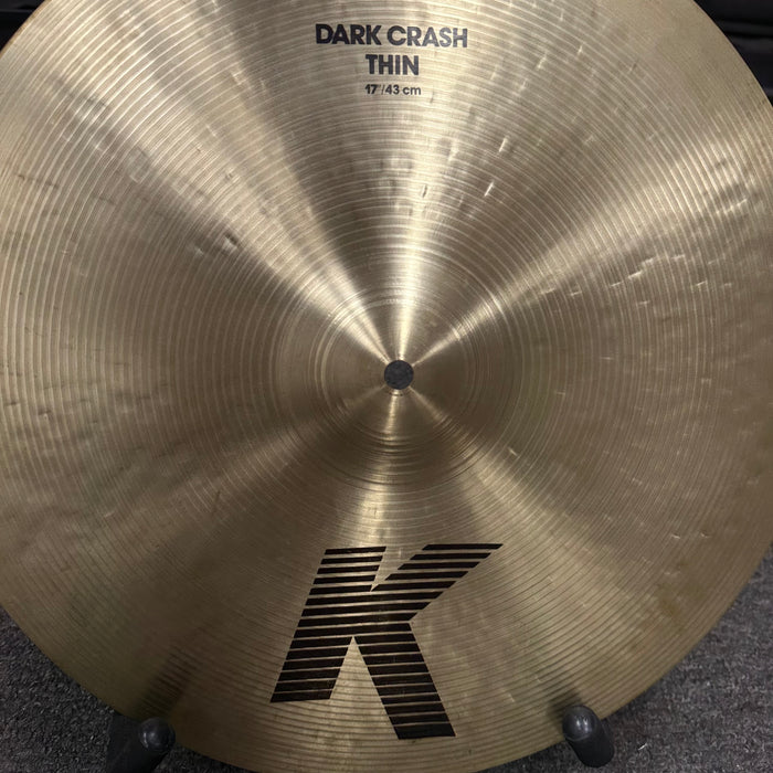 Zildjian 17" K Dark Thin Crash Cymbal - Free Shipping