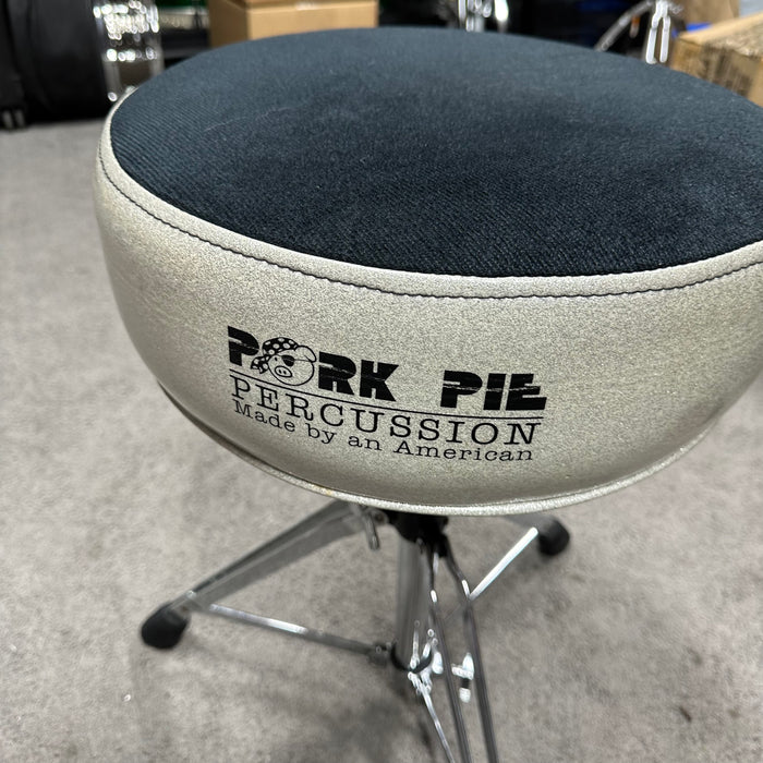 Pork Pie Round Drum Throne - White Sparkle