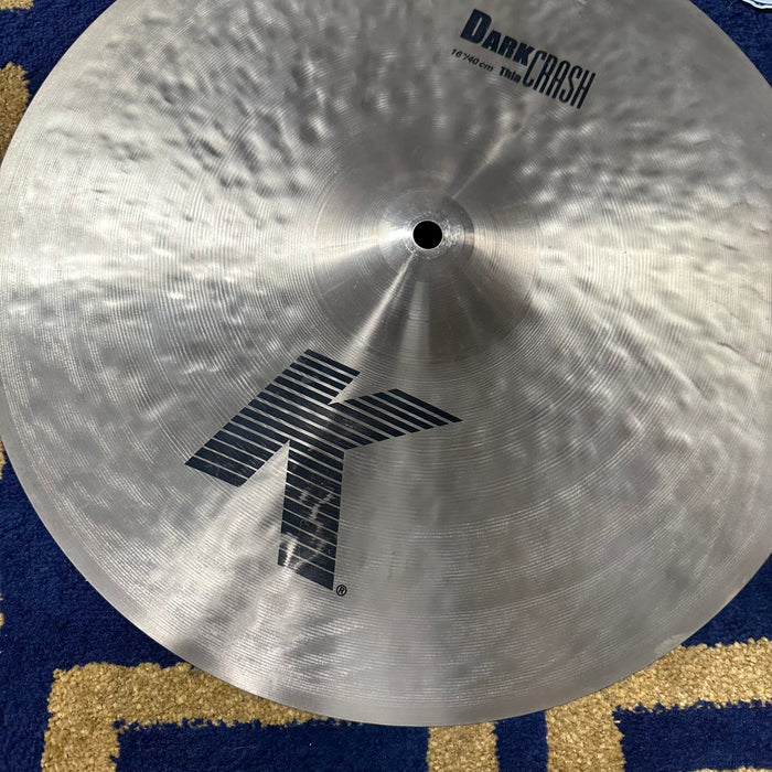 Zildjian 16" K Dark Thin Crash Cymbal - Free Shipping
