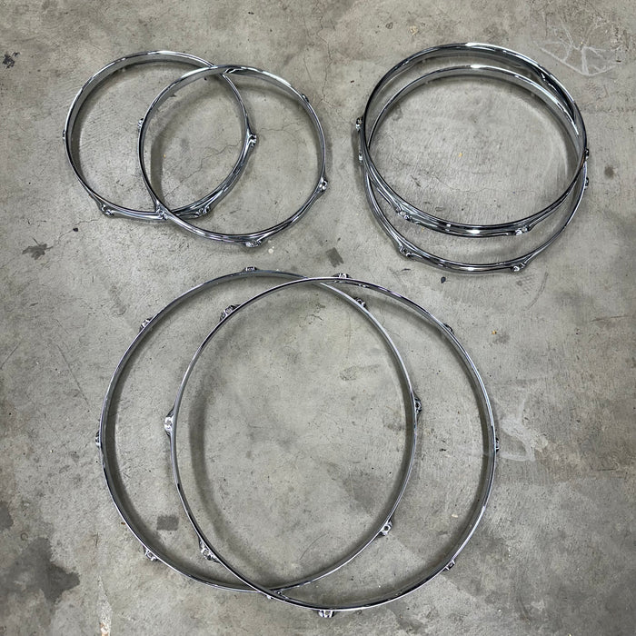 Pearl Triple Flanged Hoops - Pack of 6 - 10"/12"/16" - Free Shipping