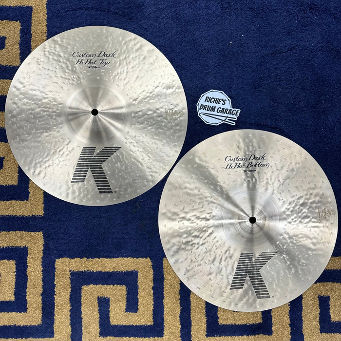 Zildjian 14" K Custom Dark Hi Hat Cymbals - Free Shipping