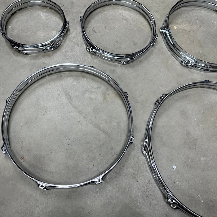 DW Design Series Chrome Steel Triple Flanged Hoops - Pack of 10 - 8/10/12/14/16 - Free Shipping