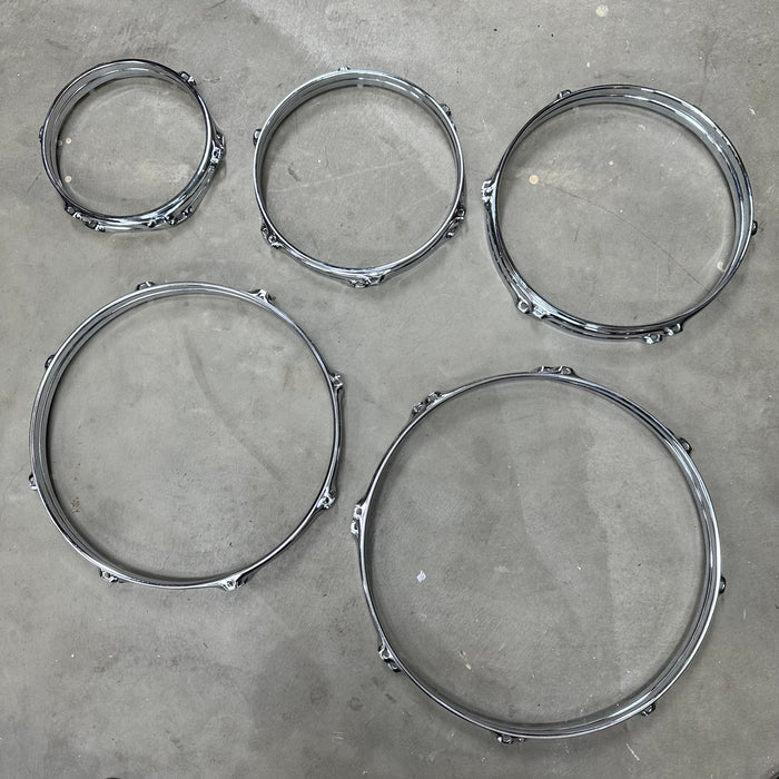 DW Design Series Chrome Steel Triple Flanged Hoops - Pack of 10 - 8/10/12/14/16 - Free Shipping