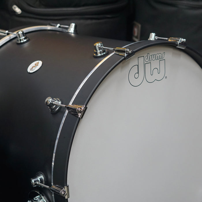 DW Design Series 4 Piece Drum Set - Satin Black - 10/12/16/22