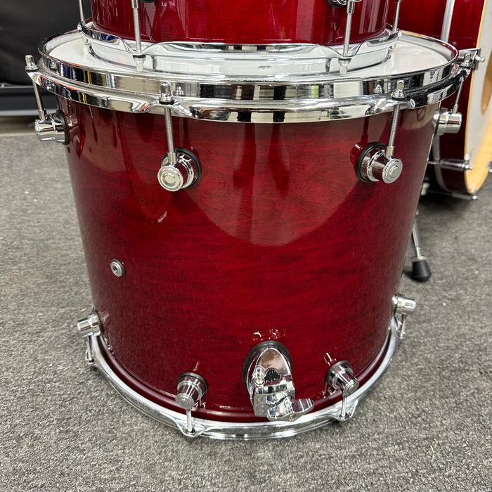 DW Design Series 4 Piece Drum Set - Cherry Stain - 10/12/16/22