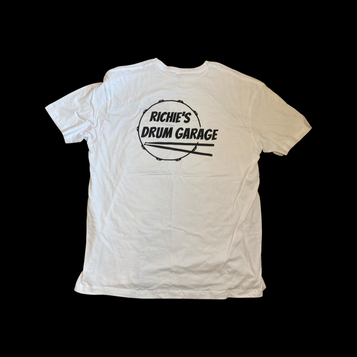 Richie's Drum Garage T-Shirt - White - Free Shipping