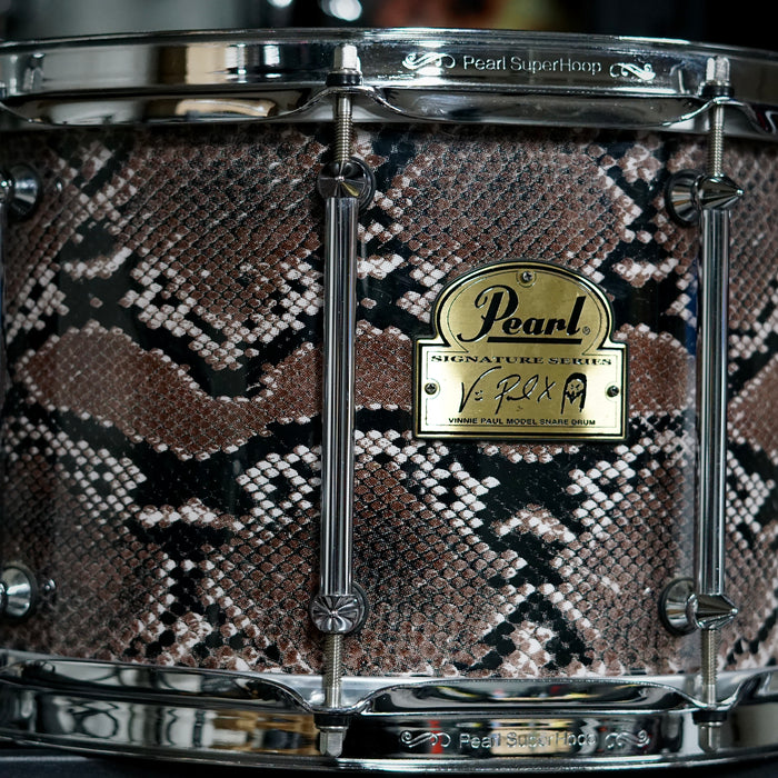 Pearl Signature Series - Vinnie Paul Snakeskin Snare Drum - 14" x 8" - Free Shipping