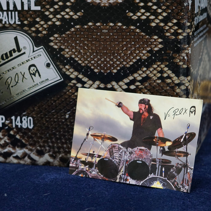 Pearl Signature Vinnie Paul Snakeskin Snare Drum - Autographed - 14" x 8" - Free Shipping